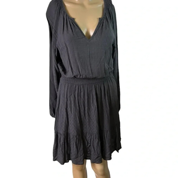 Old Navy Grey dress, NWT,women Small. smocked, tiered ,frill,office ,event - Picture 3 of 8